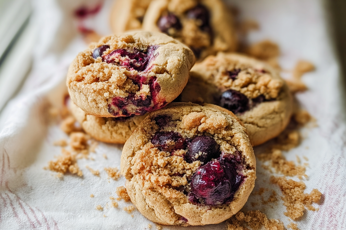 Browned Butter Blueberry Cookies