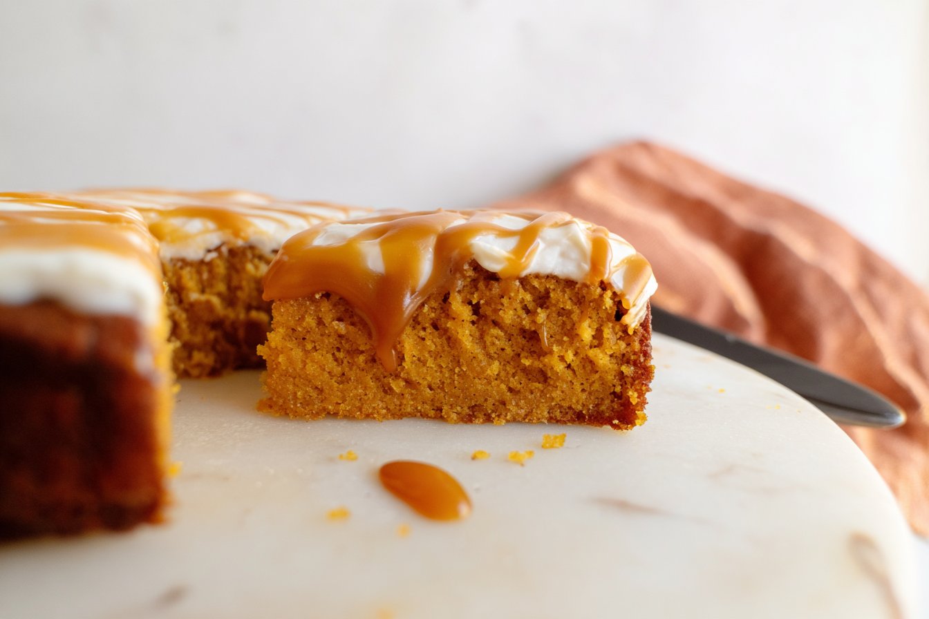 Caramel Pumpkin Sheet Cake