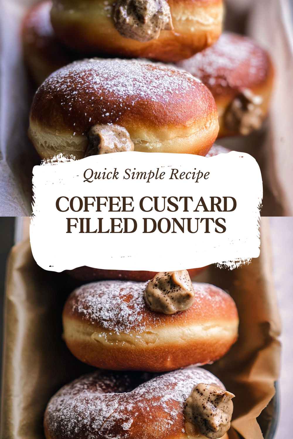 Coffee Custard Filled Donuts