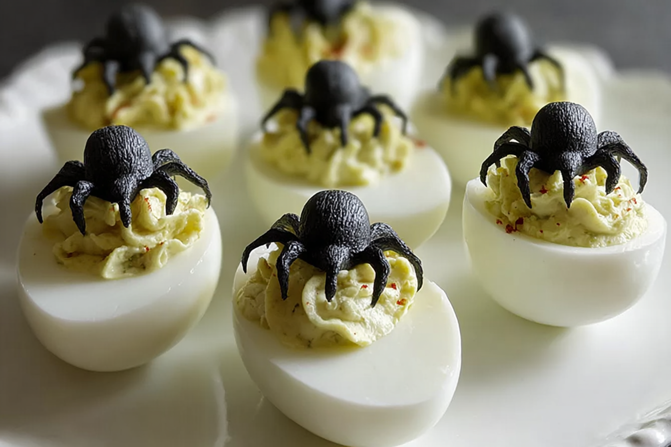 Crawly Spider Deviled Eggs