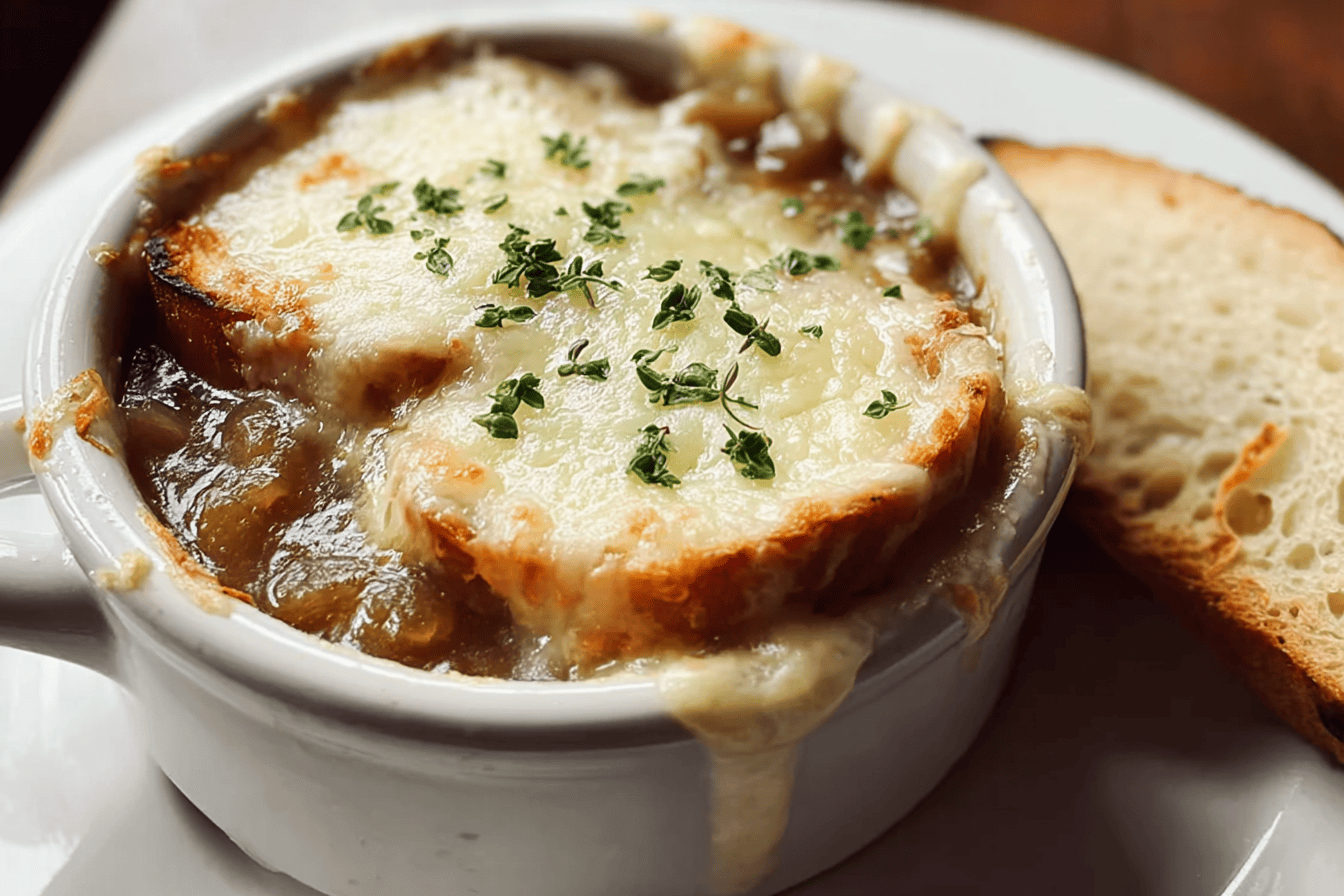 French Onion Soup Recipe With Rich Broth And Cheese Topping