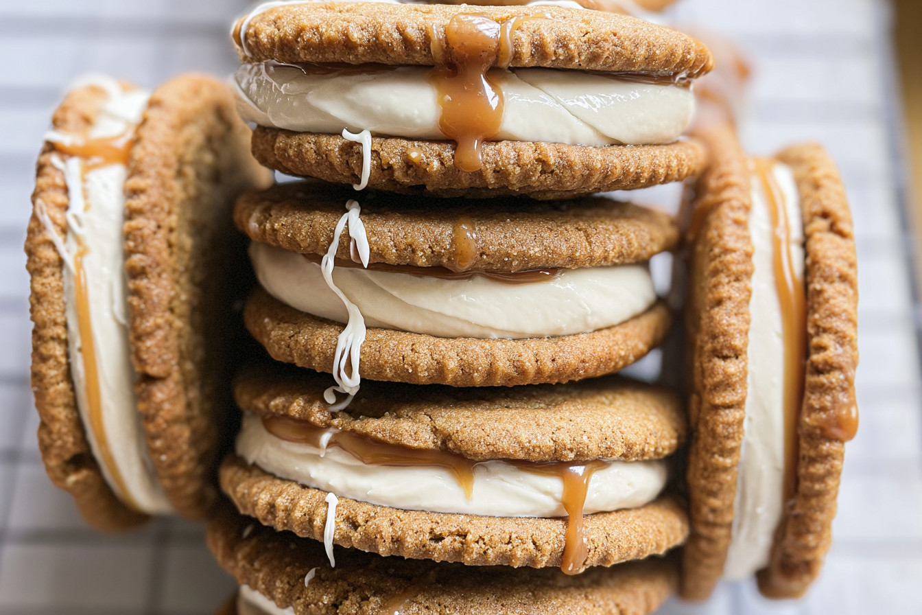 Gingerbread Caramel Cookie Sandwiches