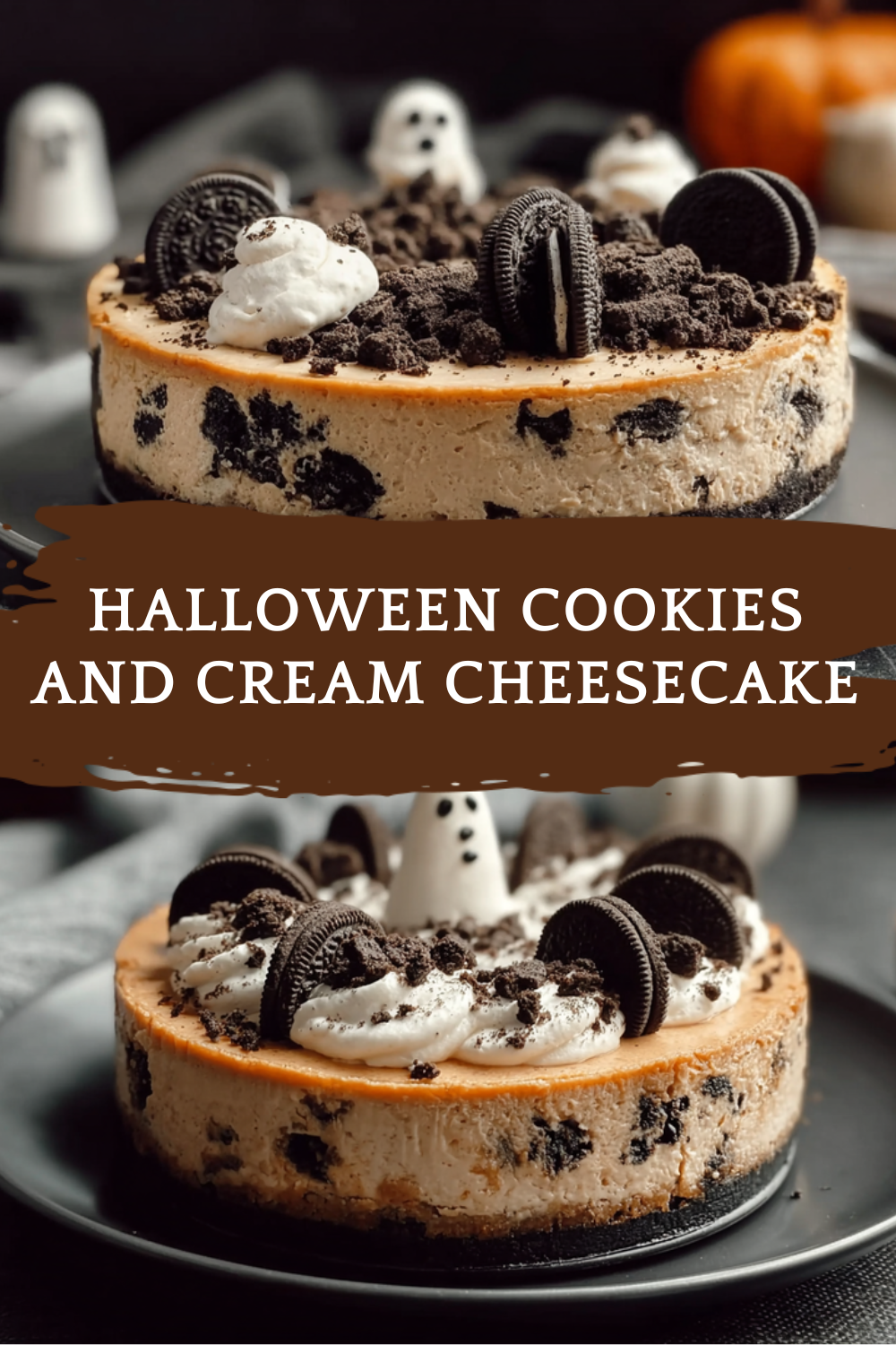 Halloween Cookies And Cream Cheesecake