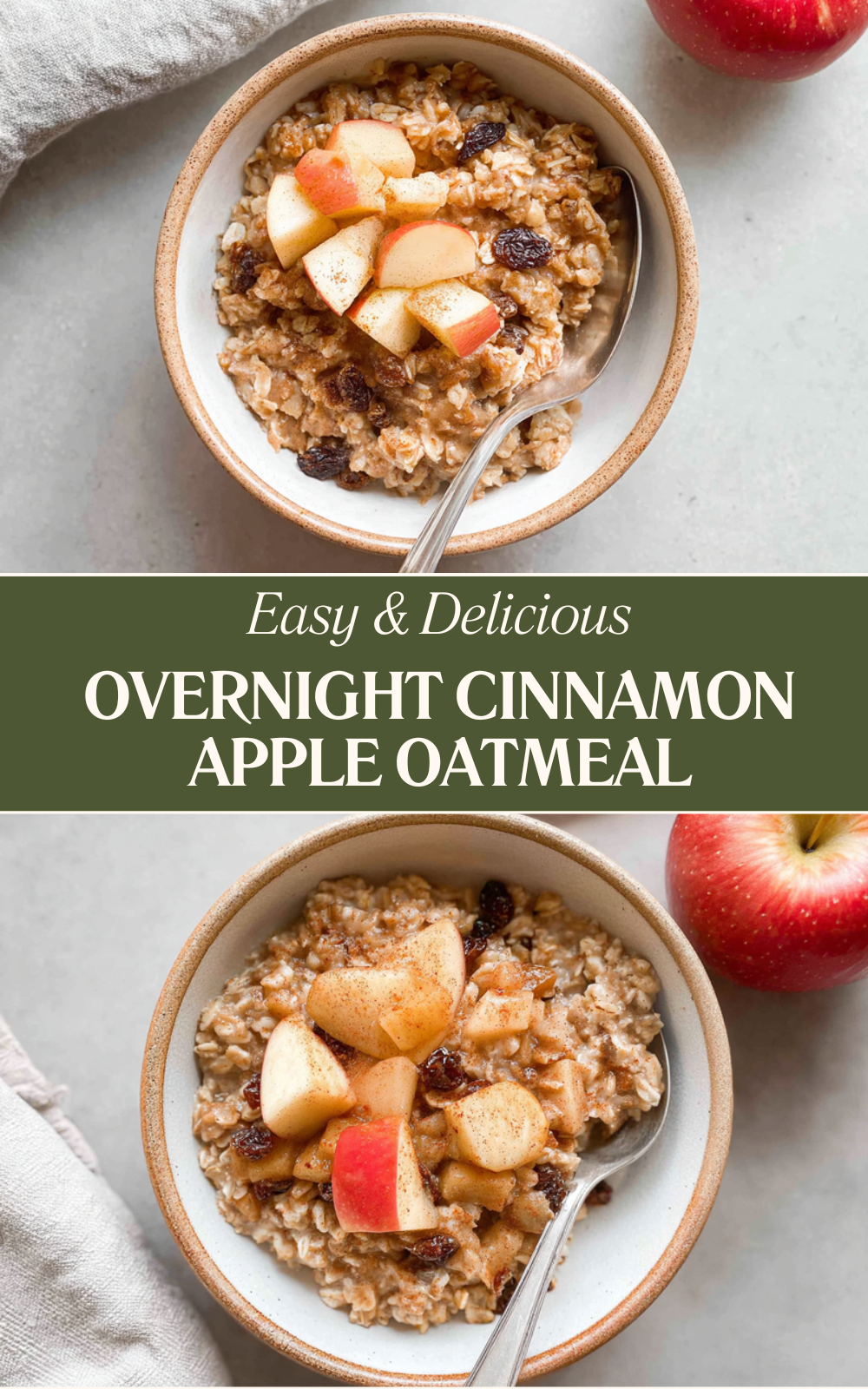 Overnight Cinnamon Apple Oatmeal