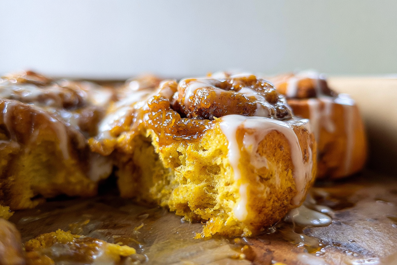 Pumpkin Caramel Cinnamon Rolls