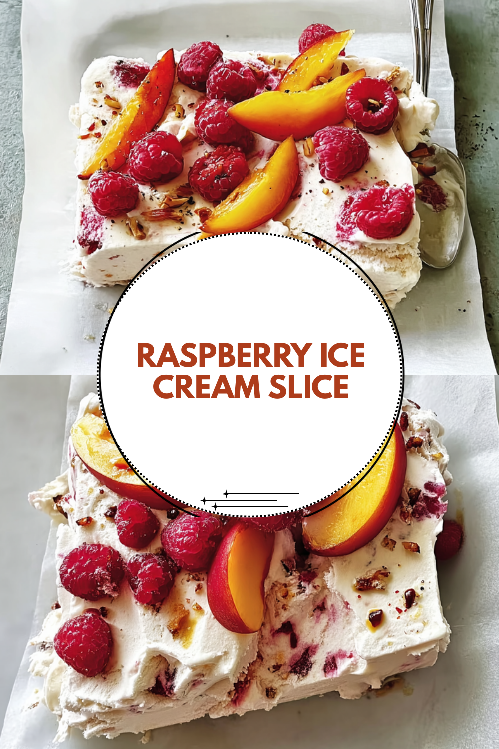 Raspberry Ice Cream Slice