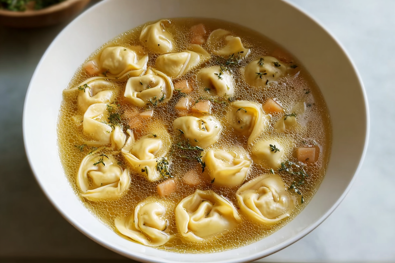 Elegantes Tortellini In Brodo Bild