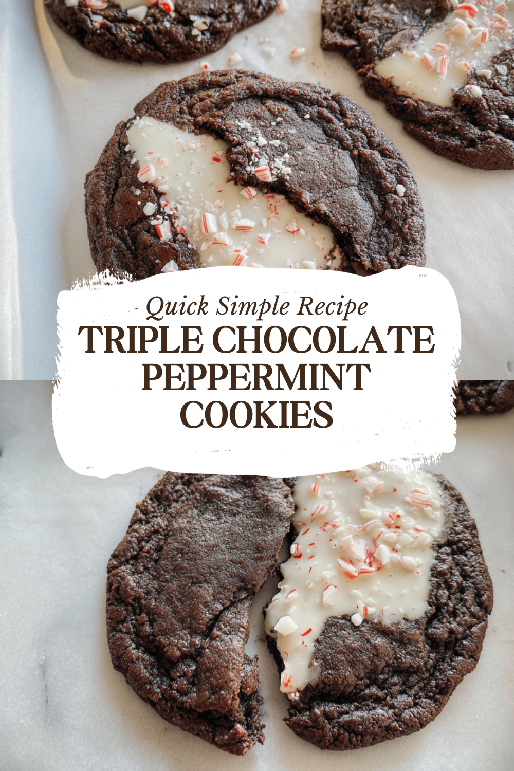 Triple Chocolate Peppermint Cookies