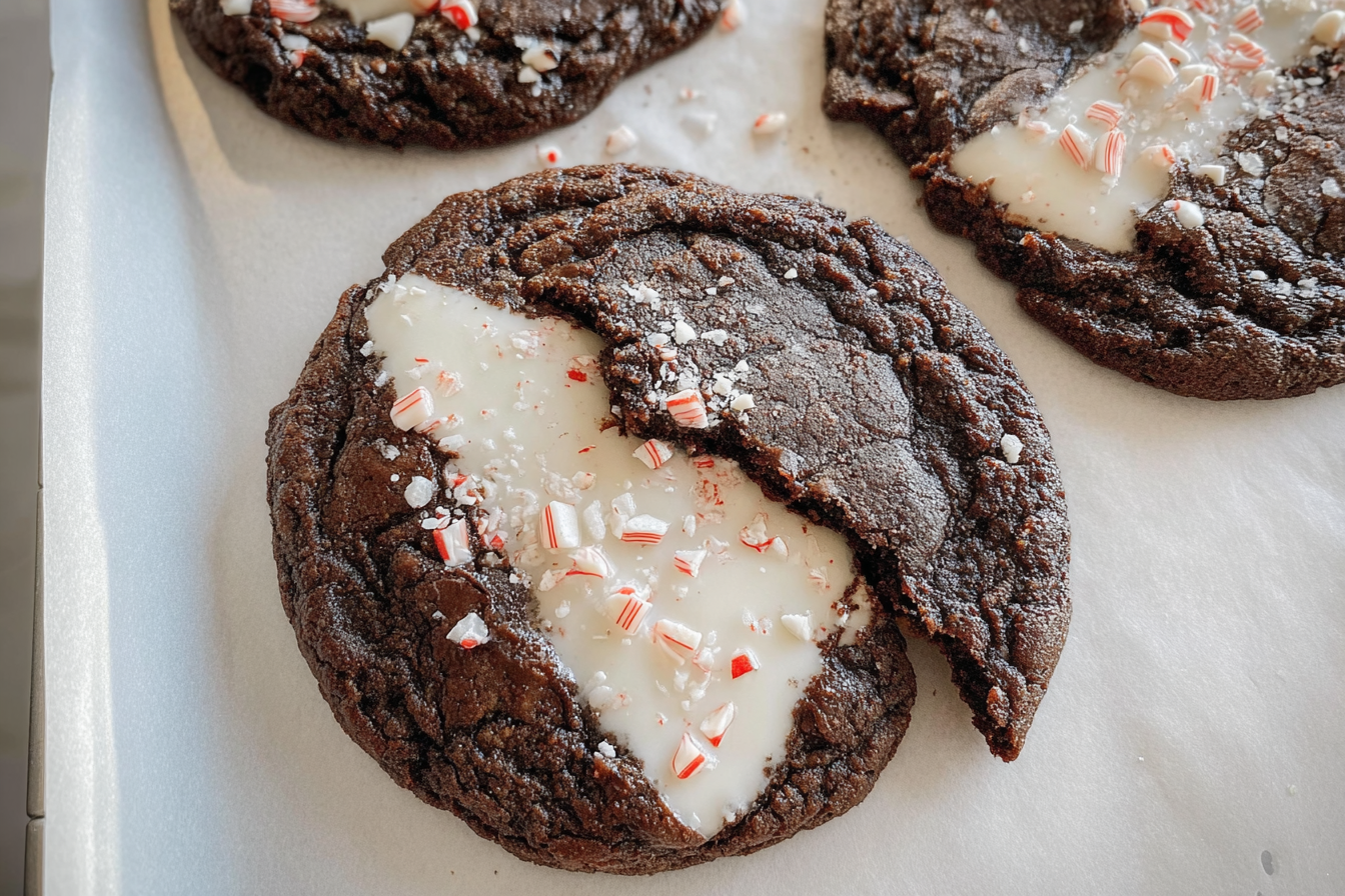 Triple Chocolate Peppermint Cookies