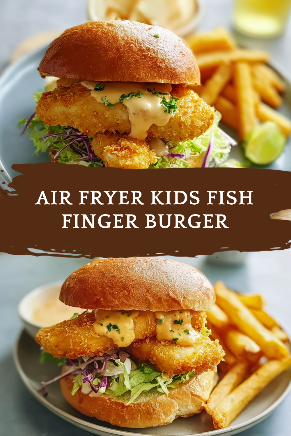 Air Fryer Kids Fish Finger Burger