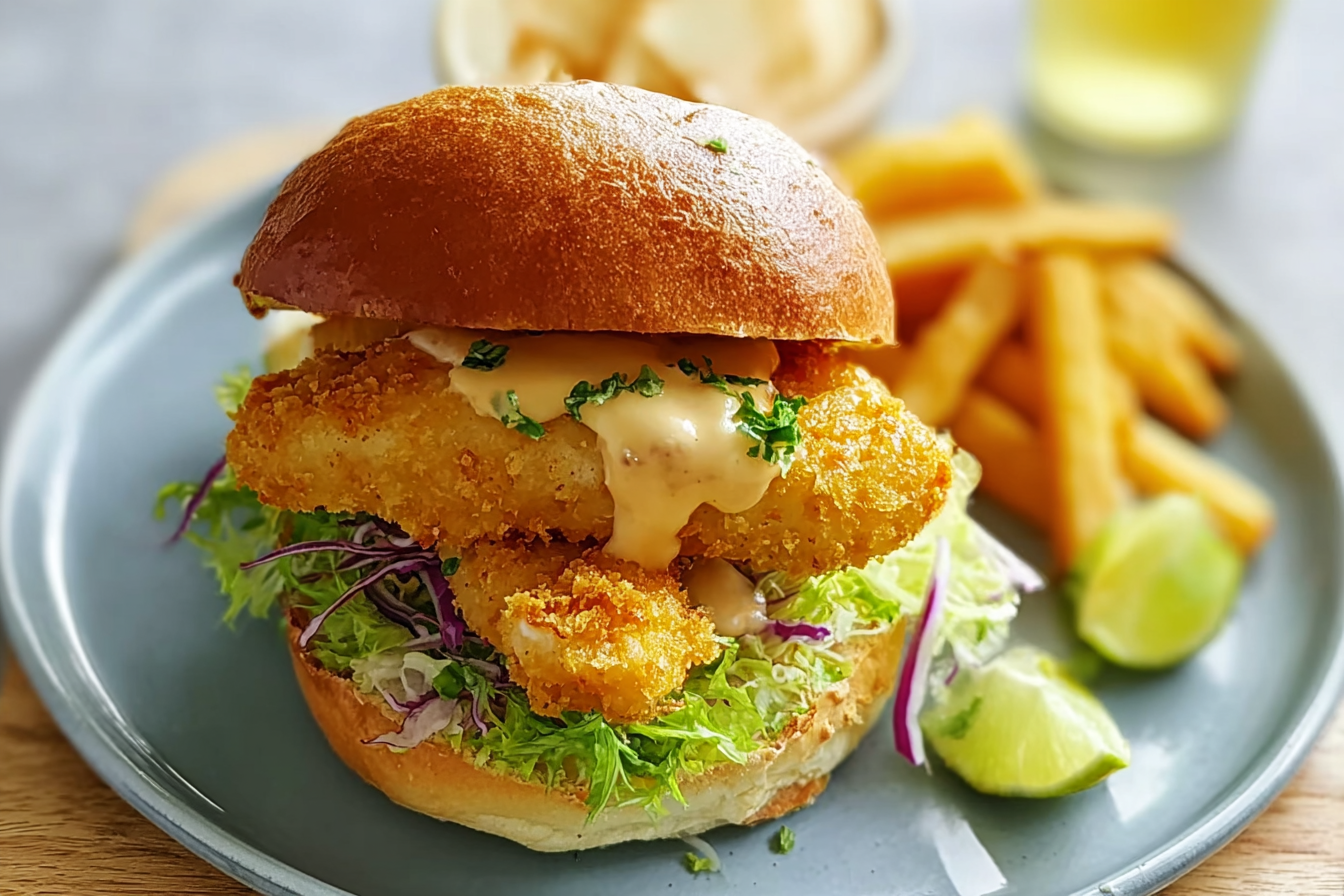 Air Fryer Kids Fish Finger Burger