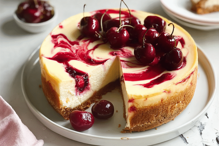 Baked Cherry Swirl Cheesecake 65.Png