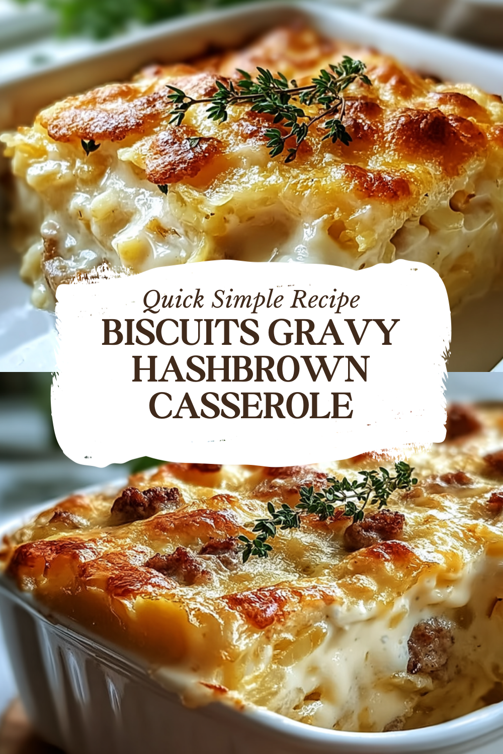 Biscuits Gravy Hashbrown Casserole