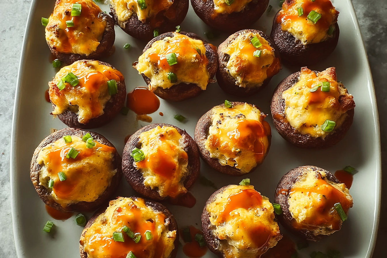 Buffalo Stuffed Mushrooms