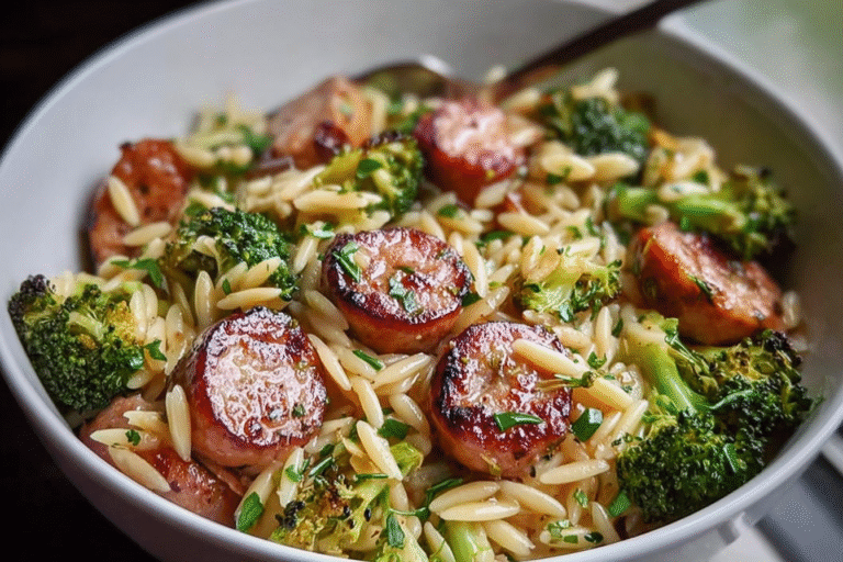 Chicken Sausage Broccoli Orzo Recipe 92.Png