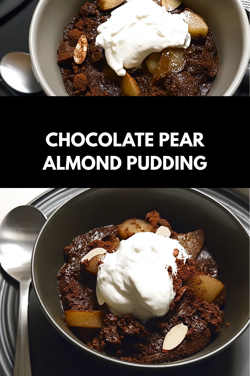 Chocolate Pear Almond Pudding