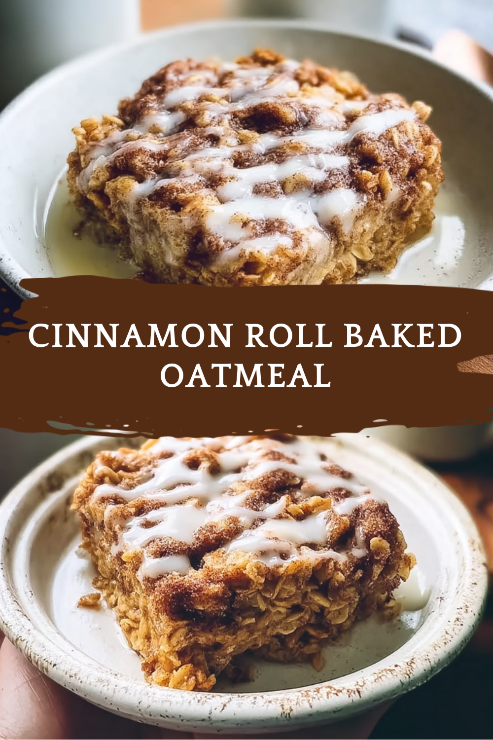 Cinnamon Roll Baked Oatmeal