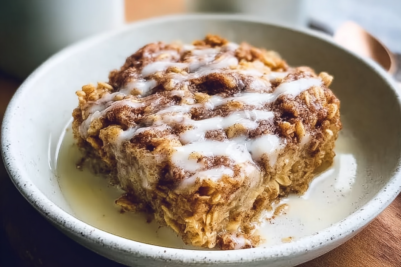 Cinnamon Roll Baked Oatmeal