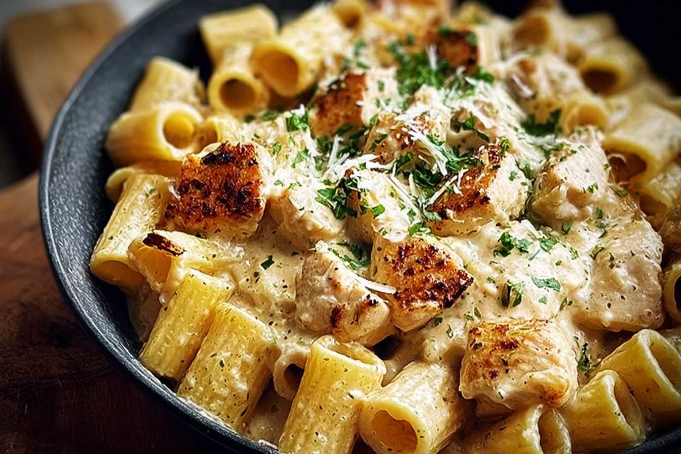 Creamy Garlic Butter Chicken Rigatoni