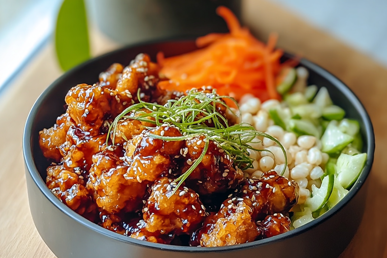 Crispy Honey Garlic Chicken Bowl