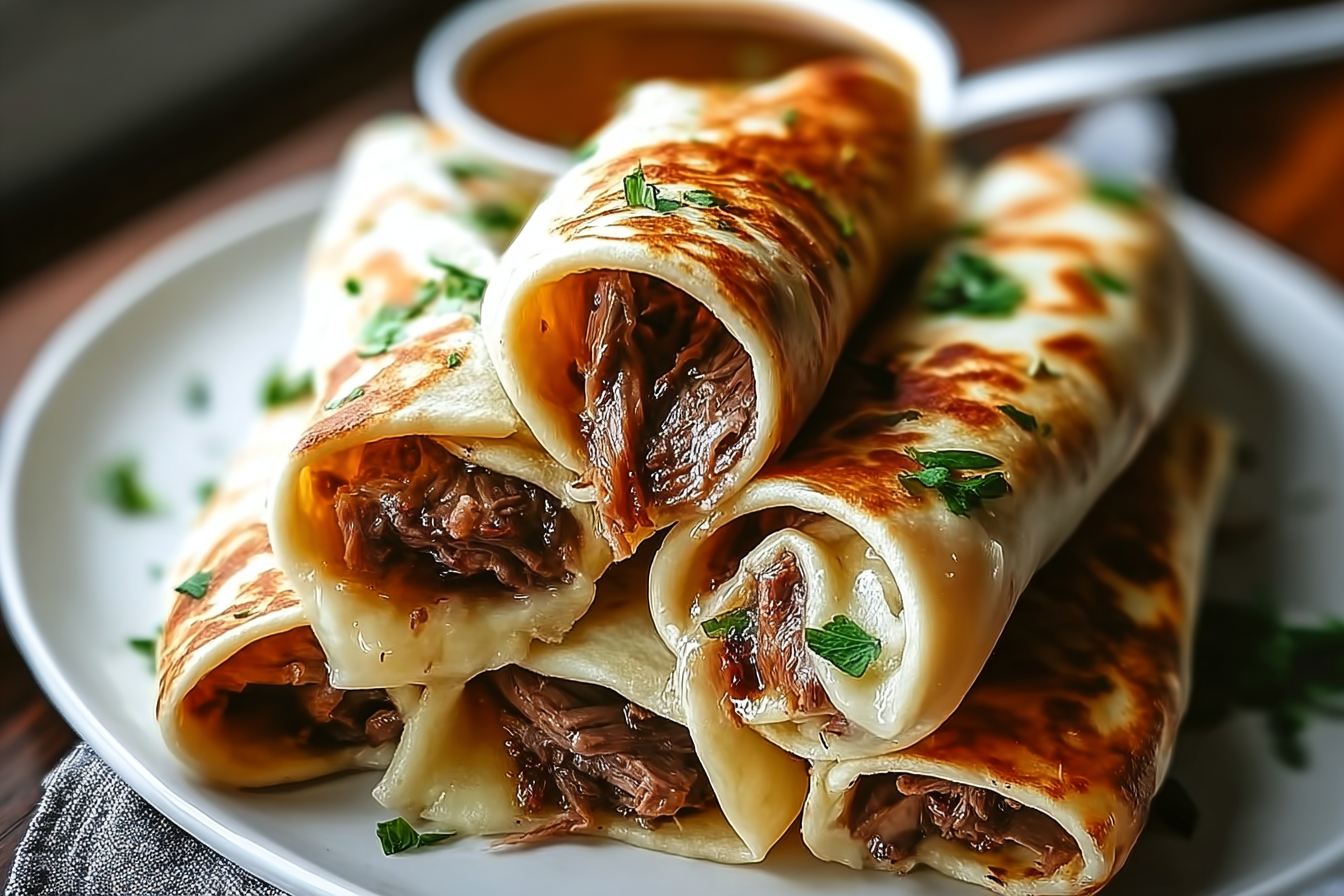 French Dip Tortilla Roll Ups