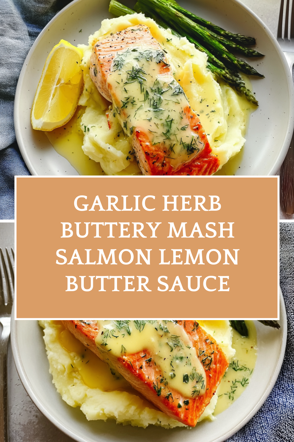 Garlic Herb Buttery Mash Salmon Lemon Butter Sauce