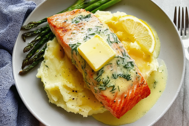 Garlic Herb Buttery Mash Salmon Lemon Butter Sauce 72.Png