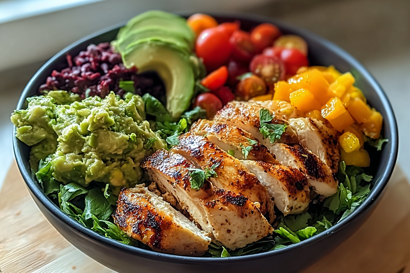 Grilled Chicken Power Bowl With Fresh Veggies For Protein Boost