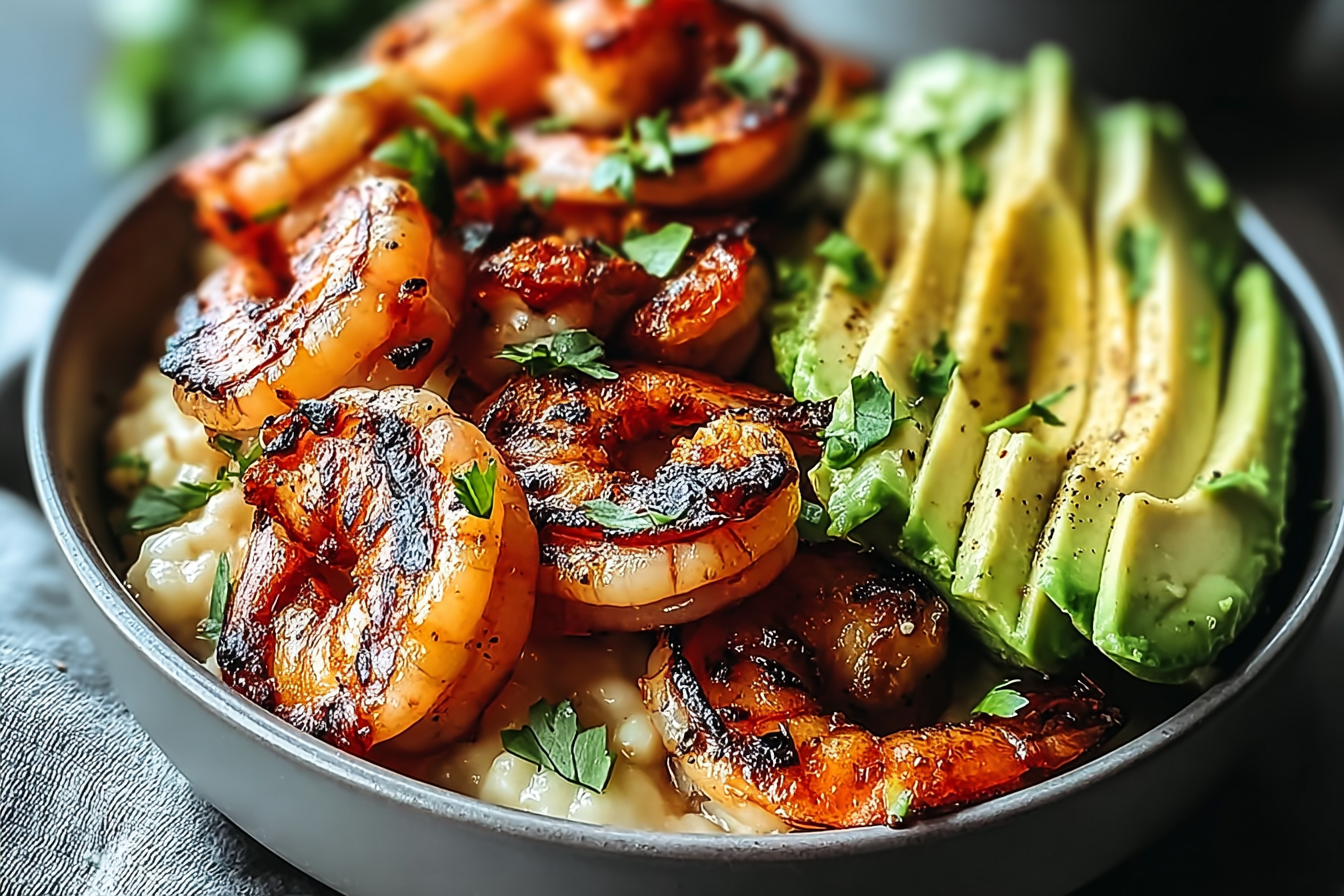 Grilled Shrimp Avocado Bowl