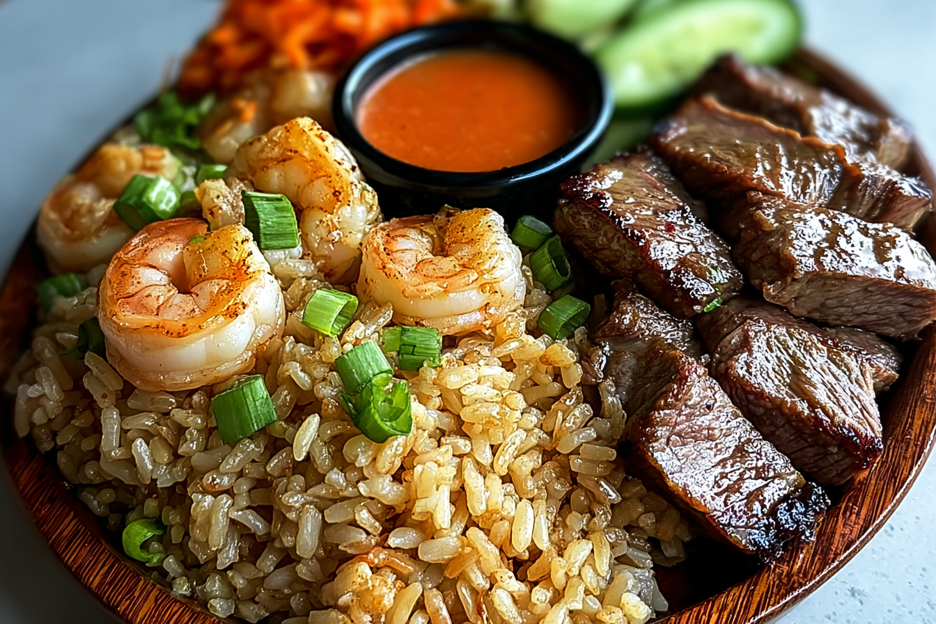 Hibachi Steak Shrimp Fried Rice Platter
