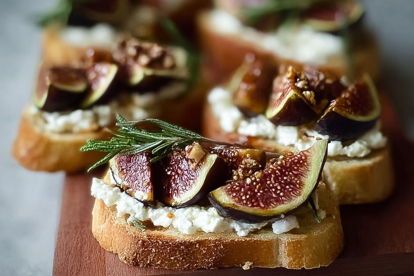 Honey Balsamic Fig Burrata Crostini