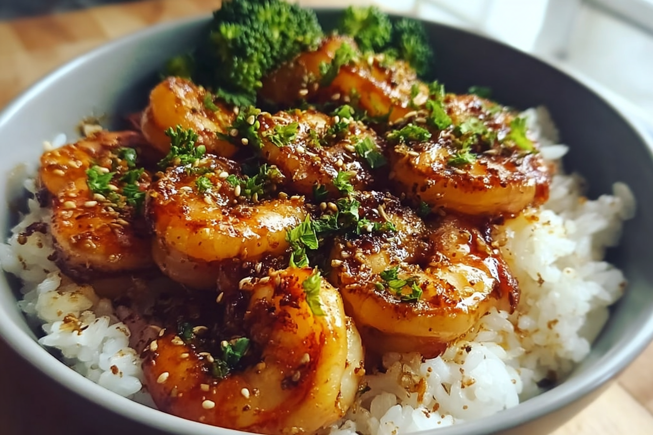 Honey Garlic Shrimp Bowls