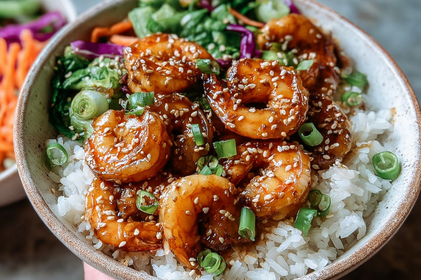 Honey Garlic Shrimp Bowls