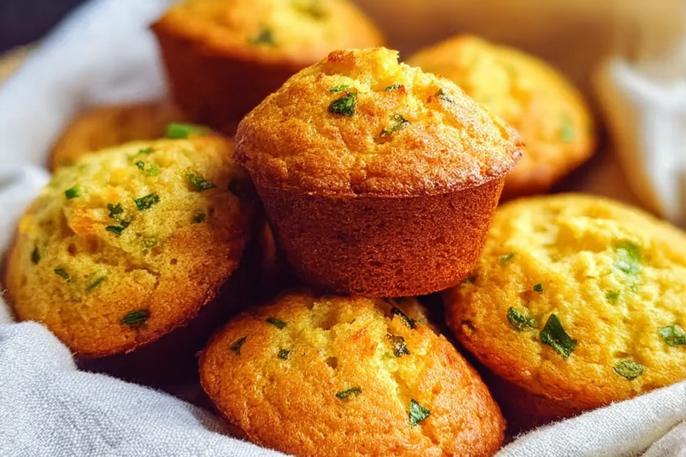 Jalapeno Cheddar Cornbread Muffins