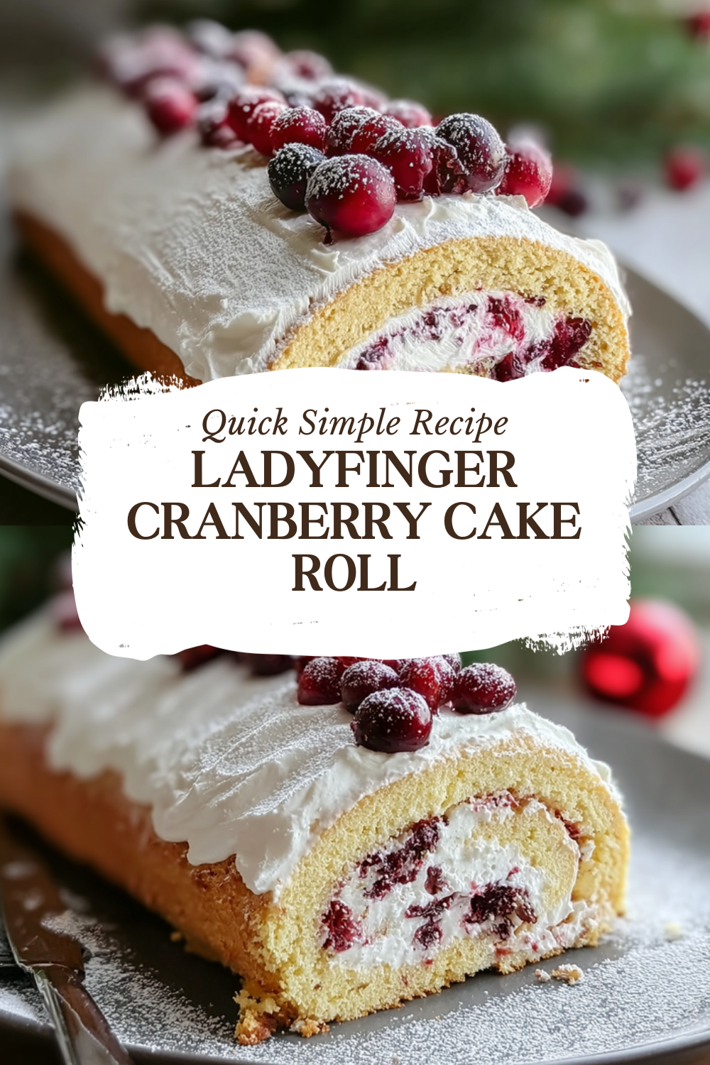 Ladyfinger Cranberry Cake Roll
