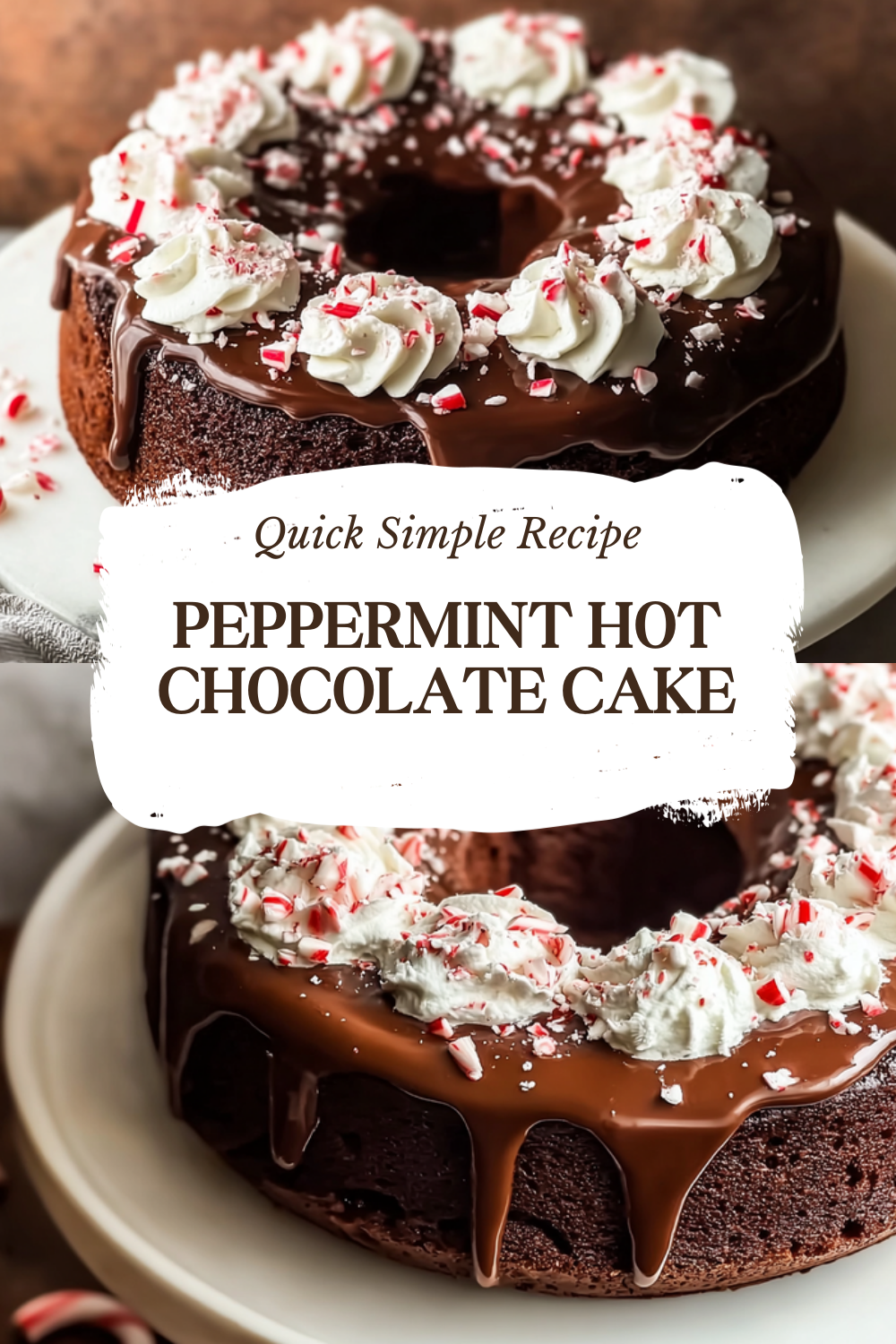 Peppermint Hot Chocolate Cake