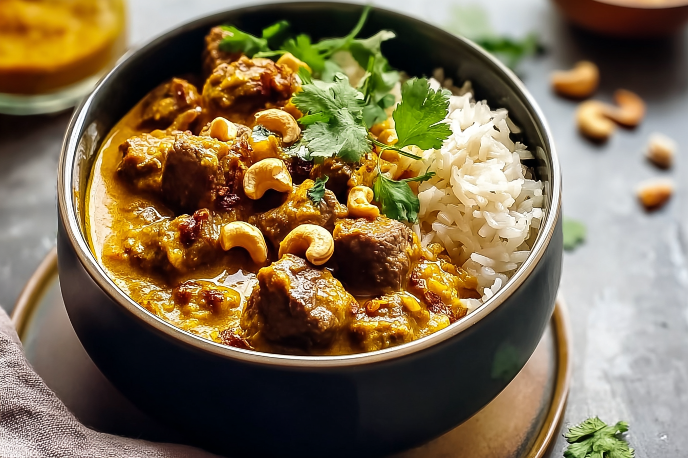Slow Cooked Sri Lankan Coconut Cashew Lamb Curry