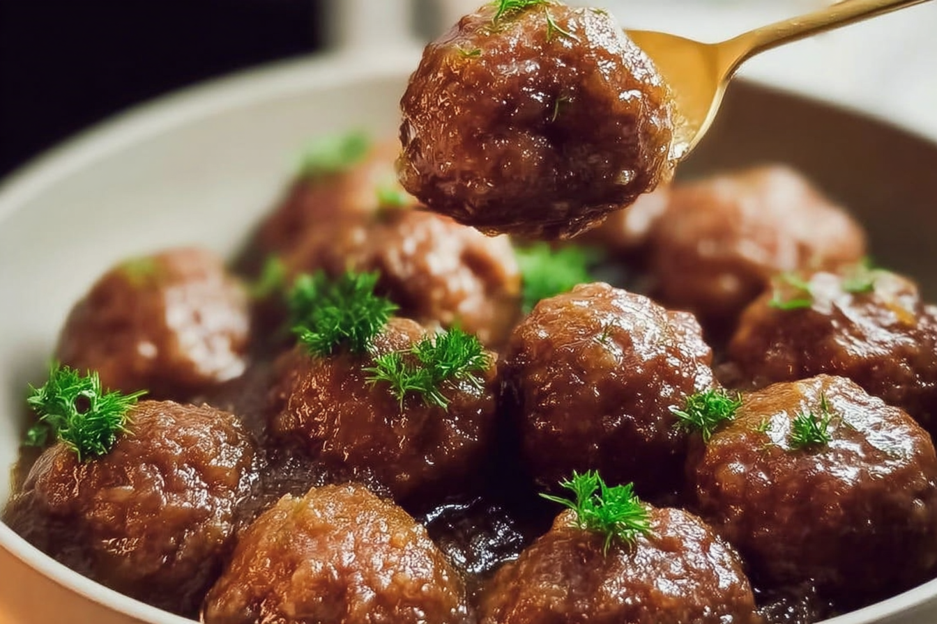 Slow Cooker French Onion Meatballs