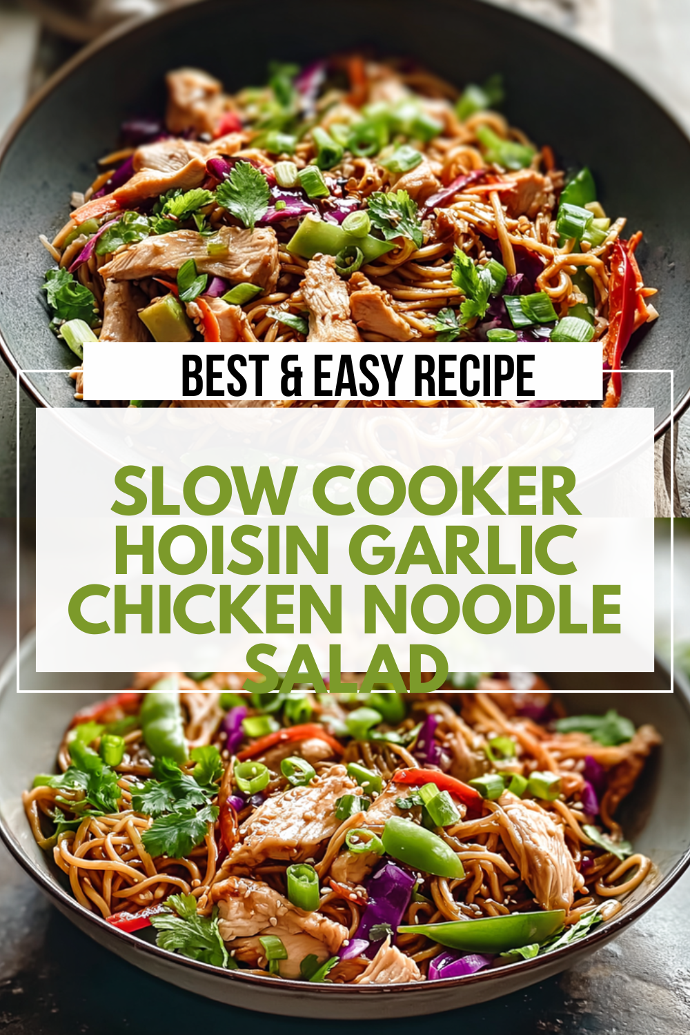 Slow Cooker Hoisin Garlic Chicken Noodle Salad