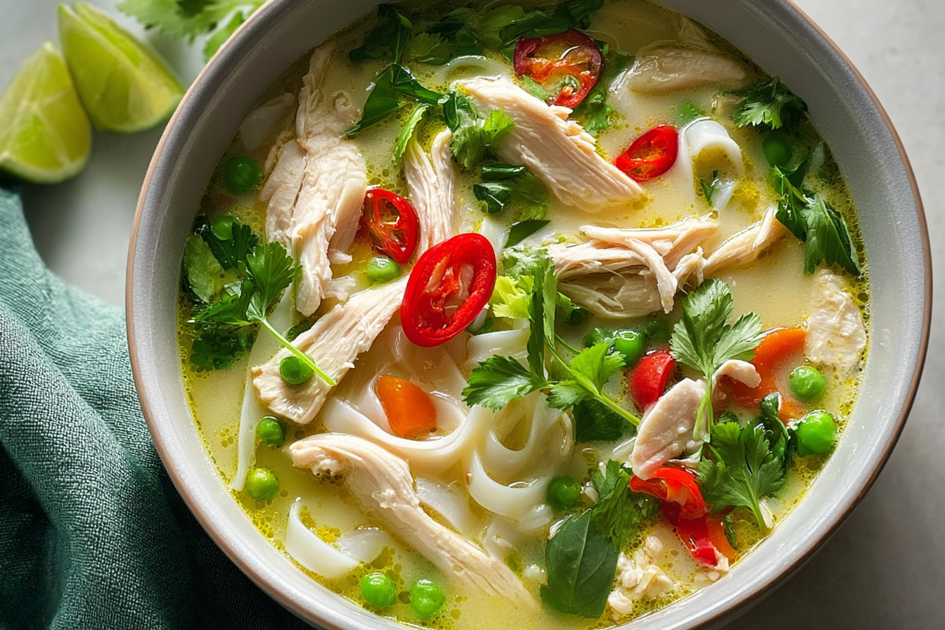 Thai Green Curry Chicken Noodle Soup