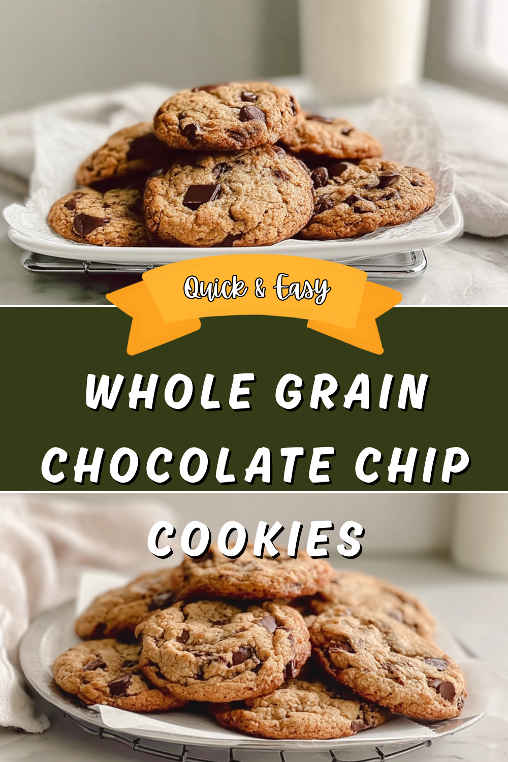 Whole Grain Chocolate Chip Cookies