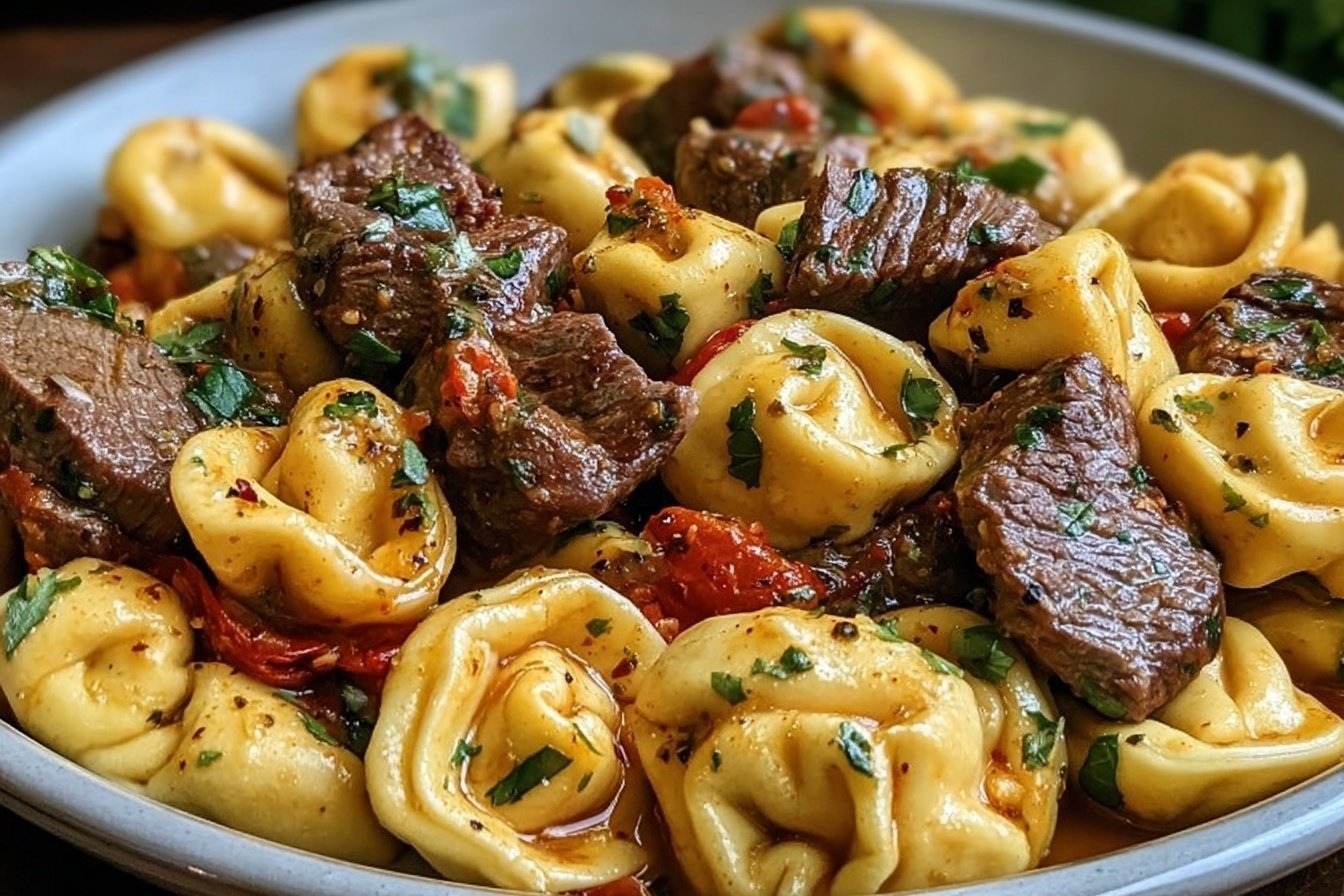 Cowboy Butter Tortellini Steak Bites