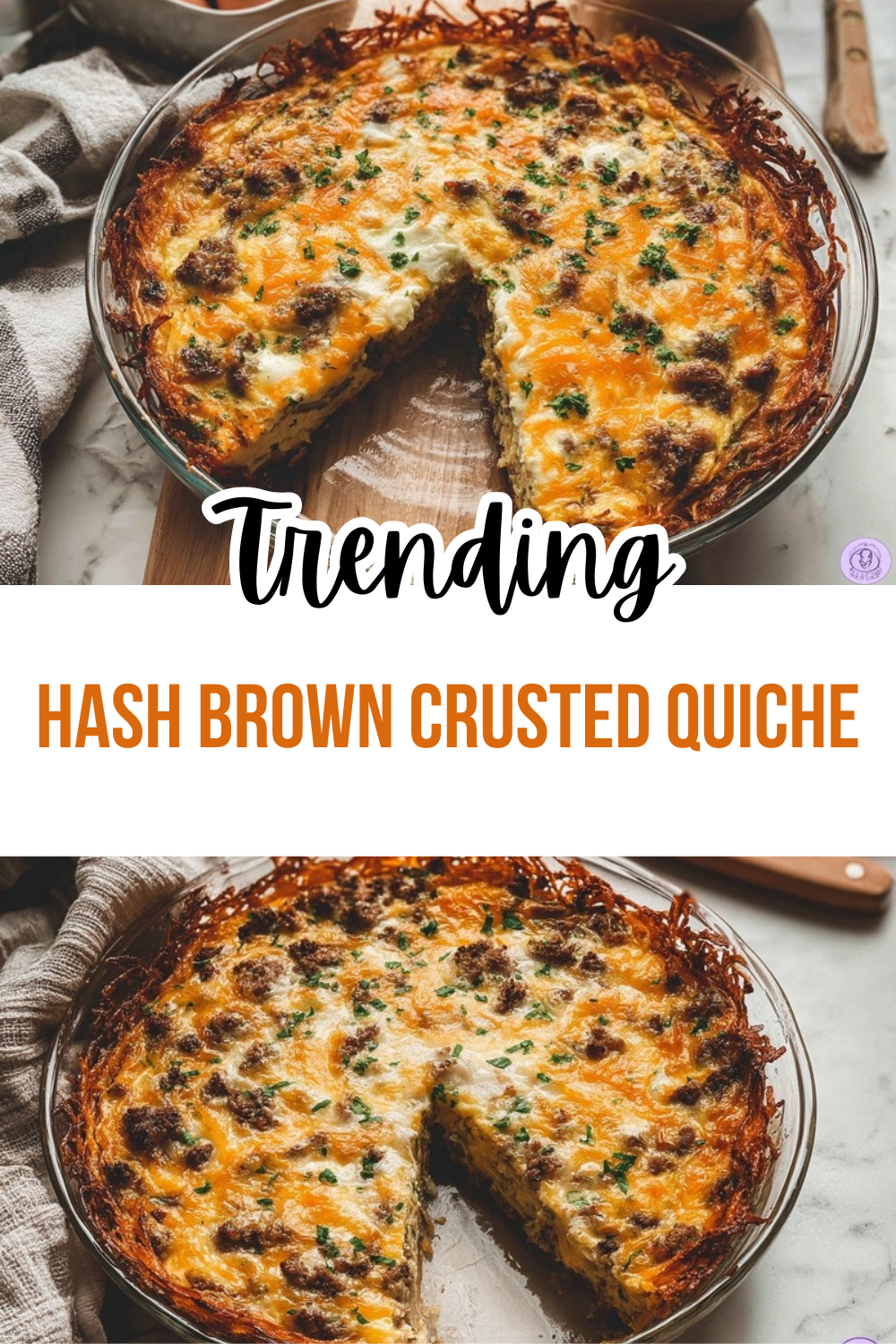 Hash Brown Crusted Quiche