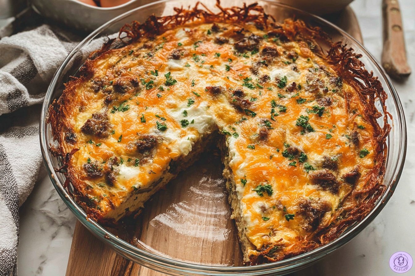 Hash Brown Crusted Quiche