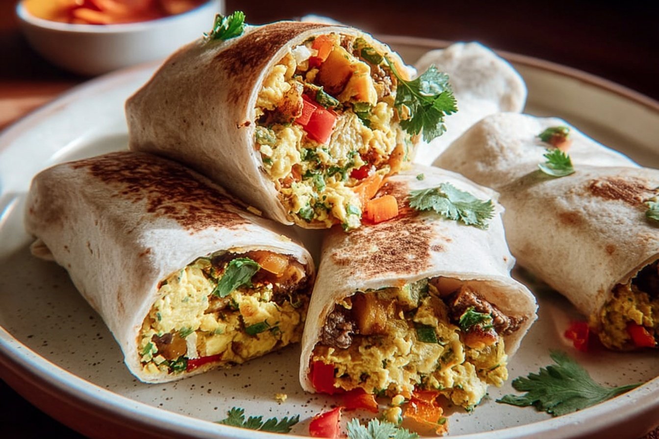 High Protein Breakfast Burritos