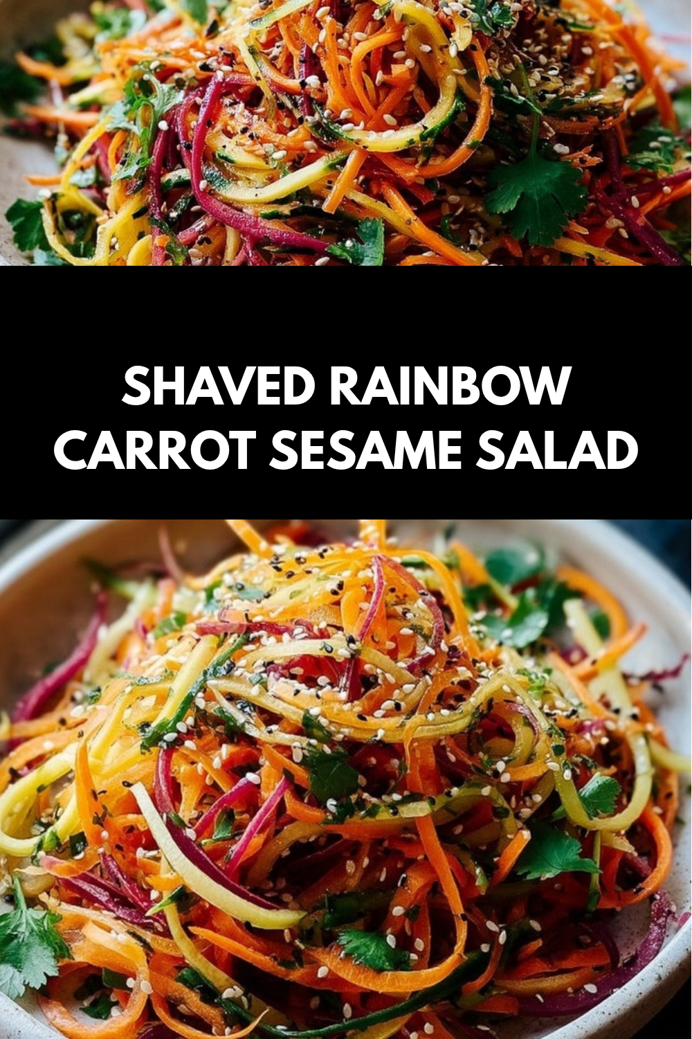 Shaved Rainbow Carrot Sesame Salad